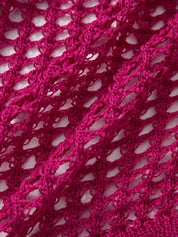 Open Front Hollow Out Crochet Knit Crop Top