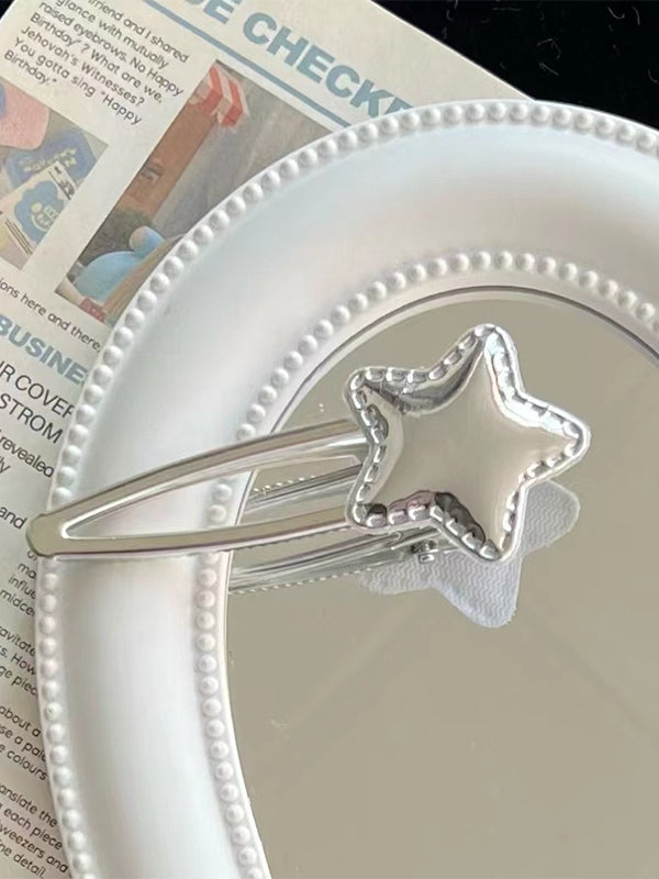 Silver Star Charm Hair Clip