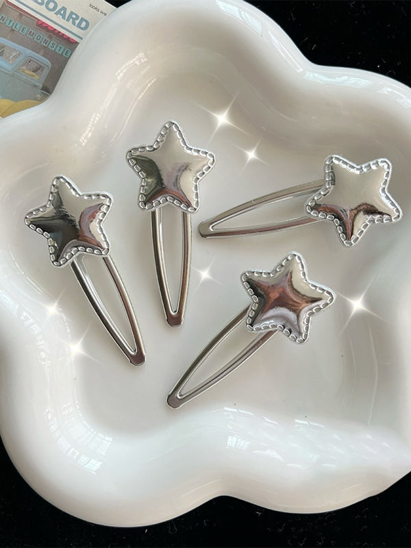 Silver Star Charm Hair Clip