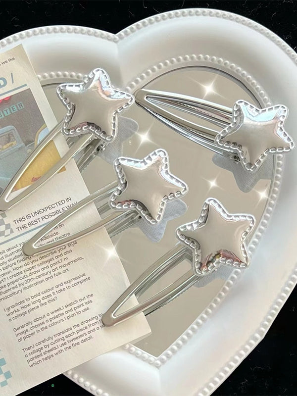 Silver Star Charm Hair Clip