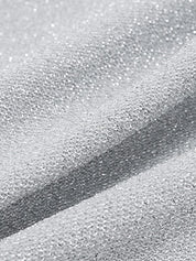 Metallic Silver Halter Cropped Tank Top