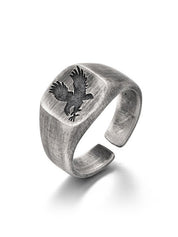 Chunky Eagle Pattern Cuff Ring