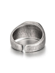 Chunky Eagle Pattern Cuff Ring