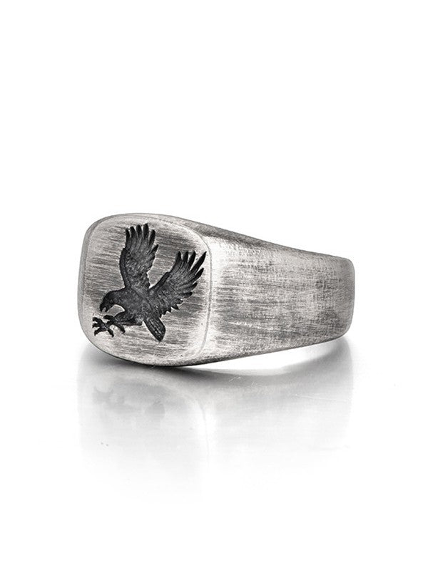 Chunky Eagle Pattern Cuff Ring