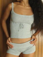 Patchwork Halter Crop Cami Top