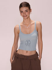 Patchwork Halter Crop Cami Top