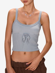 Patchwork Halter Crop Cami Top