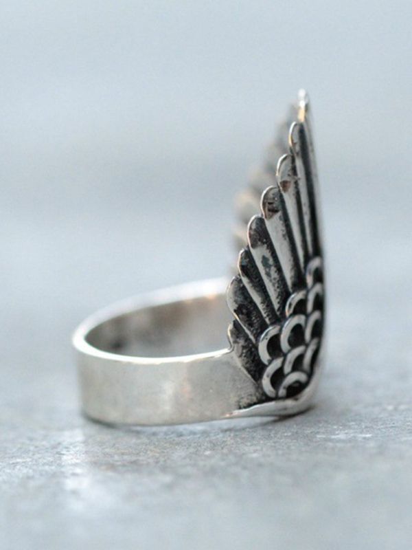 Grunge Fairy Wing Decor Cuff Ring