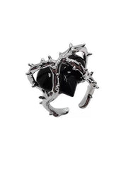 Thorn Heart Decor Cuff Ring