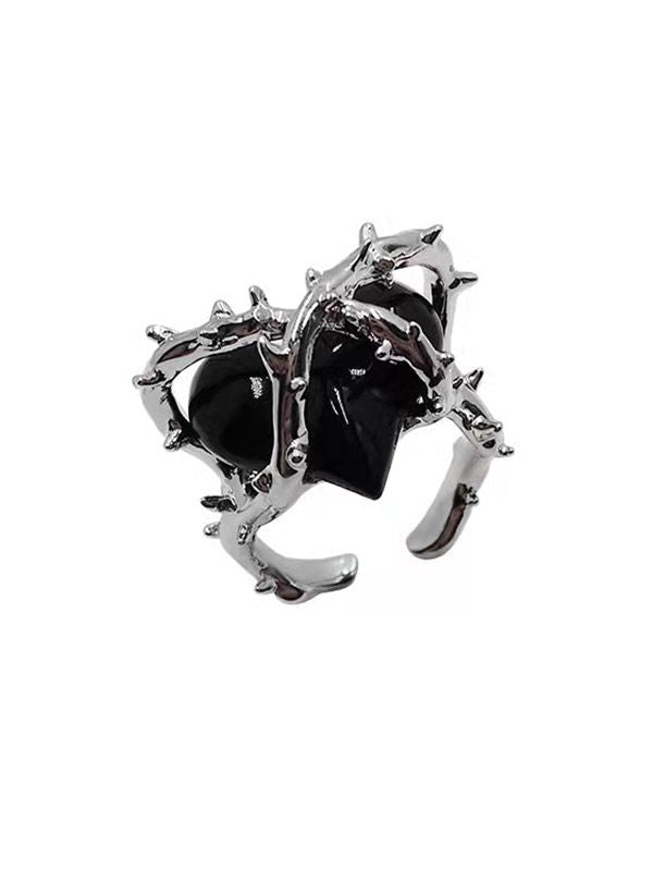 Thorn Heart Decor Cuff Ring