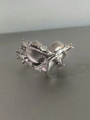 Thorn Heart Decor Cuff Ring