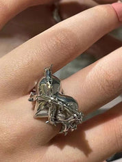 Thorn Heart Decor Cuff Ring