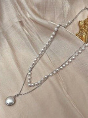 Double Layered Faux Pearl Necklace