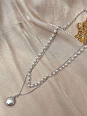 Double Layered Faux Pearl Necklace