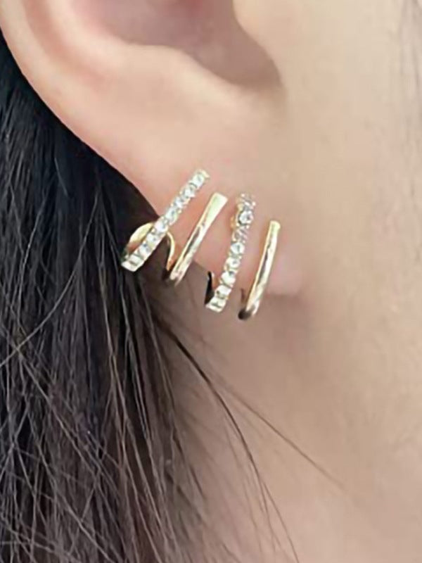2pcs Rhinestone Decor Ear Cuffs