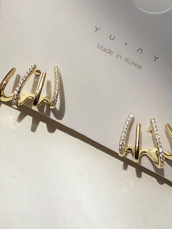 2pcs Rhinestone Decor Ear Cuffs