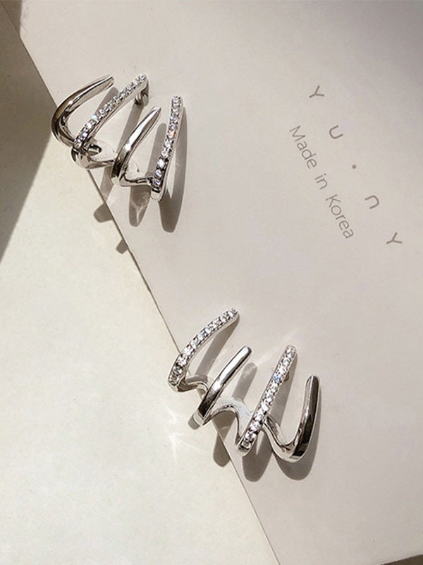 2pcs Rhinestone Decor Ear Cuffs
