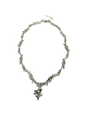 Punk Thorn Decor Silver Necklace