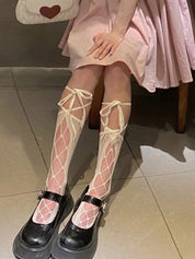 Wrap Around Tie Cutout Long Socks