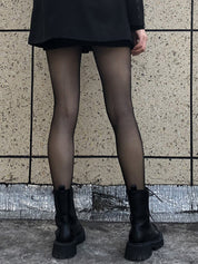 Allover Letter Printed Sheer Tights