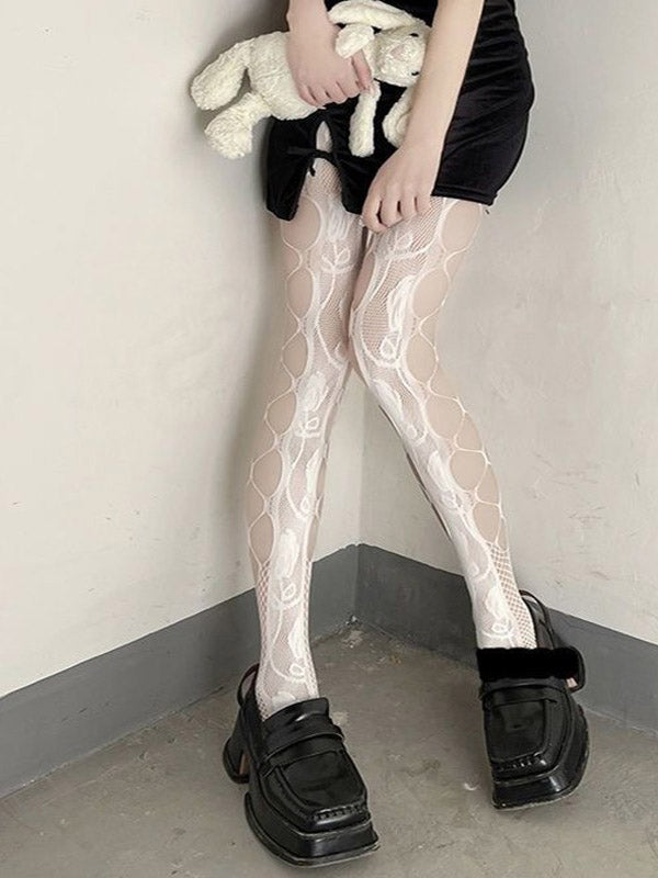 Side Cutout Fishnet Tights