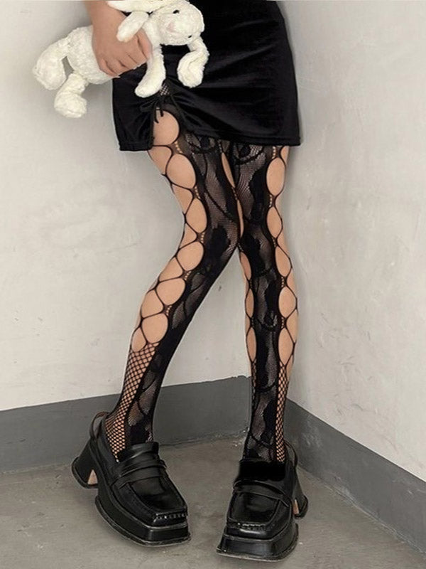 Side Cutout Fishnet Tights