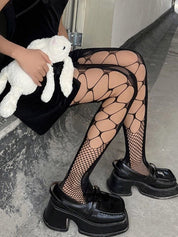 Side Cutout Fishnet Tights