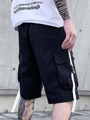 Men's Buckle Pocket Loose Cargo Shorts
