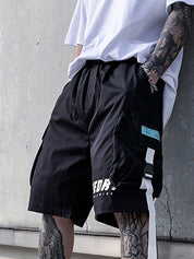 Men's Buckle Pocket Loose Cargo Shorts