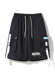 Men's Buckle Pocket Loose Cargo Shorts