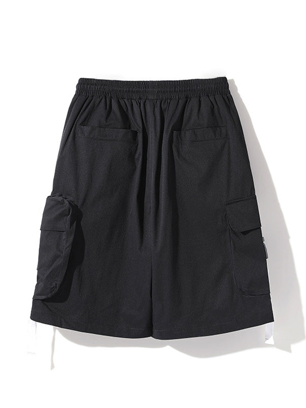 Men's Buckle Pocket Loose Cargo Shorts