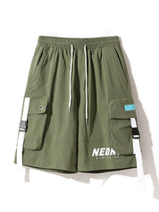 Men's Buckle Pocket Loose Cargo Shorts