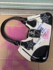 Embroidered Star Patchwork Shoulder Bag