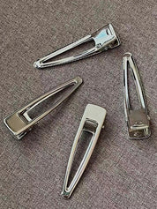 Hollow Out Silver Snap Hair Clip