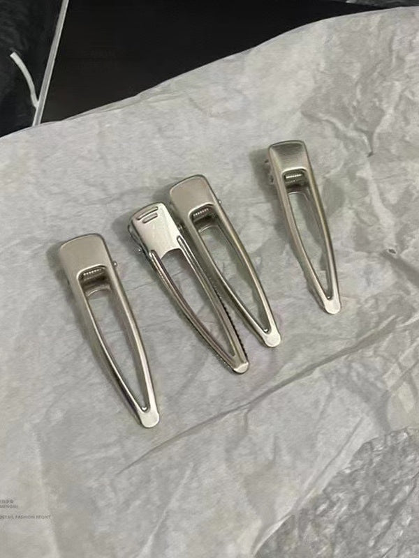 Hollow Out Silver Snap Hair Clip