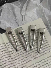 Hollow Out Silver Snap Hair Clip