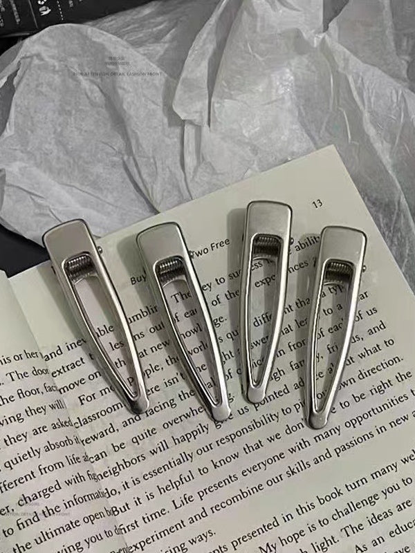 Hollow Out Silver Snap Hair Clip