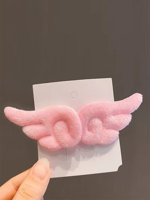 Plain Fuzzy Wing Shaped Hair Clip