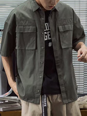 Men's Pocket Front Short Sleeve Cargo Shirt