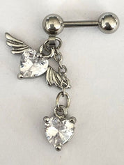 1pc Winged Heart Drop Earring