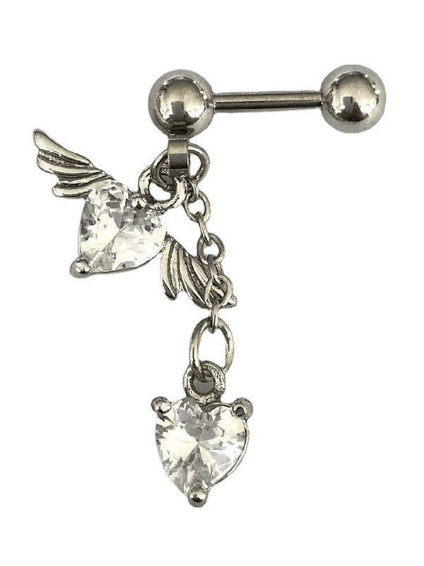 1pc Winged Heart Drop Earring
