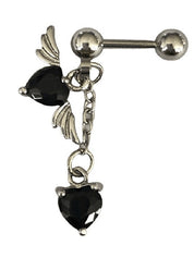 1pc Winged Heart Drop Earring