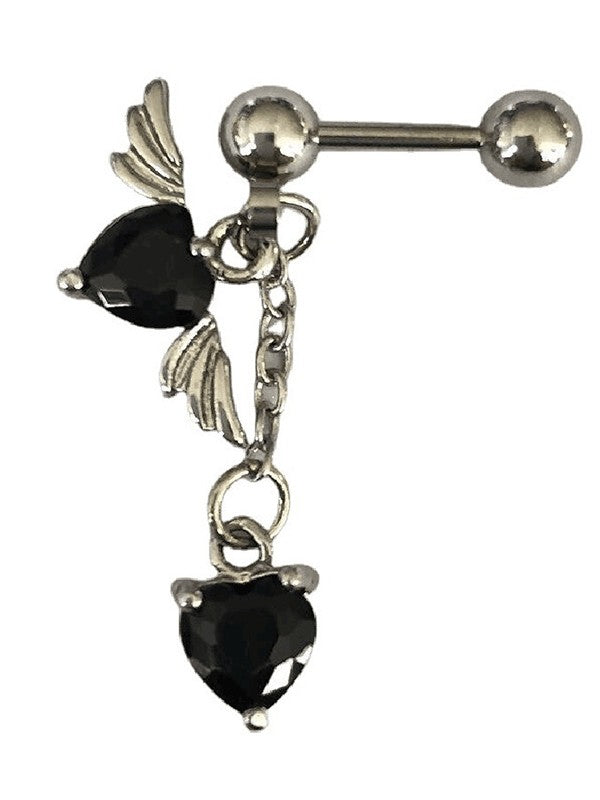 1pc Winged Heart Drop Earring