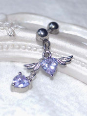 1pc Winged Heart Drop Earring
