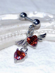 1pc Winged Heart Drop Earring
