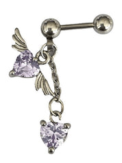1pc Winged Heart Drop Earring