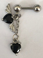 1pc Winged Heart Drop Earring