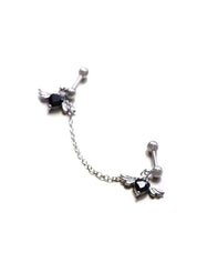 Winged Heart Charm Chain Earrings