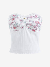 Patchwork Floral Knitted Bandeau Top