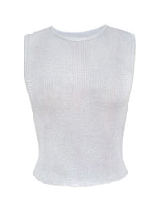 Semi Sheer Metallic Tank Top